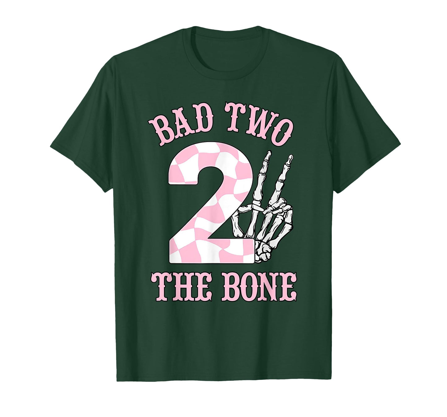 2nd Birthday Outfit Girl Bad Two The Bone Party Decorations T-Shirt