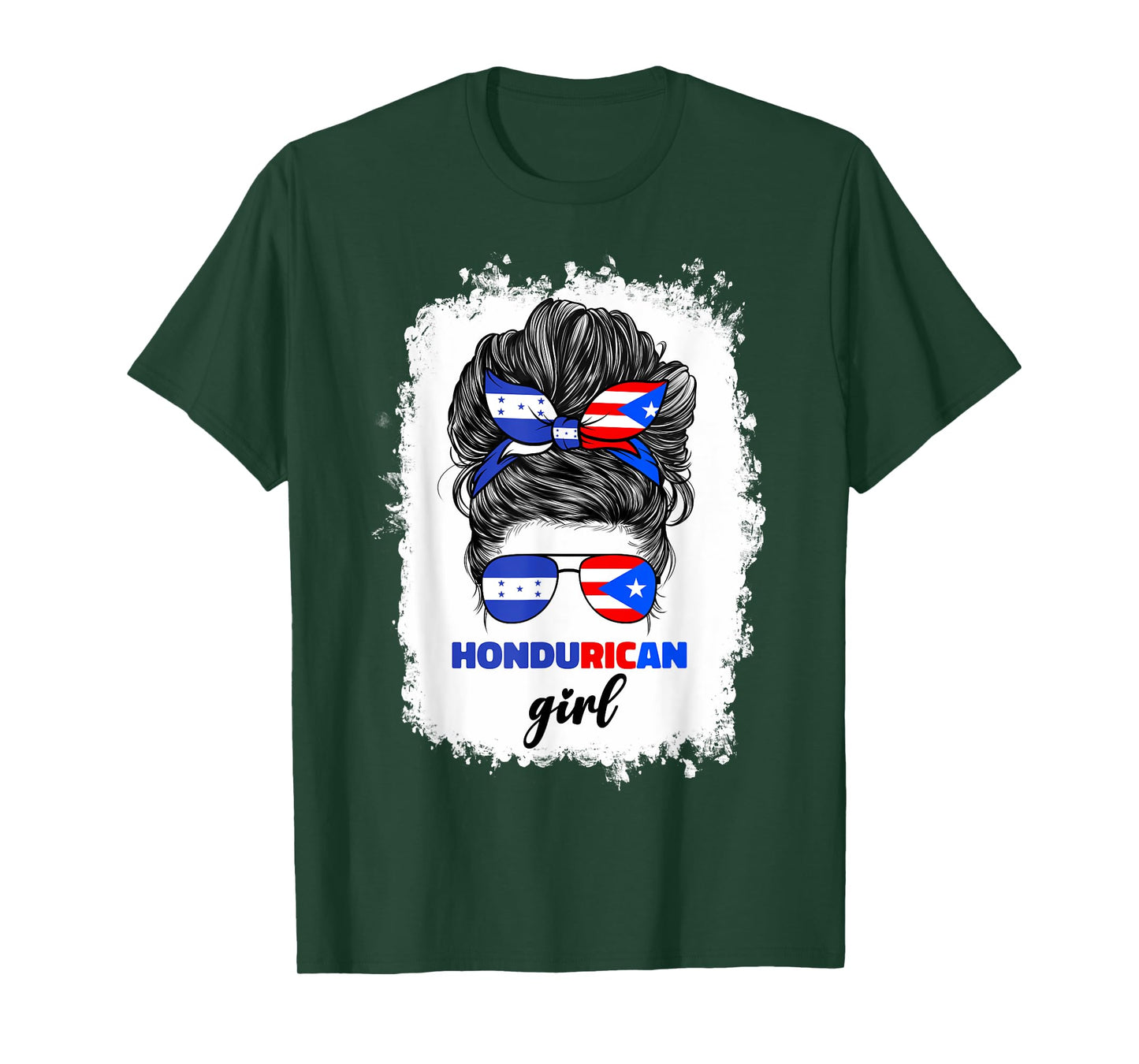 Half Honduran And Puerto Rican Rico Honduras Flag Girl Mix T-Shirt