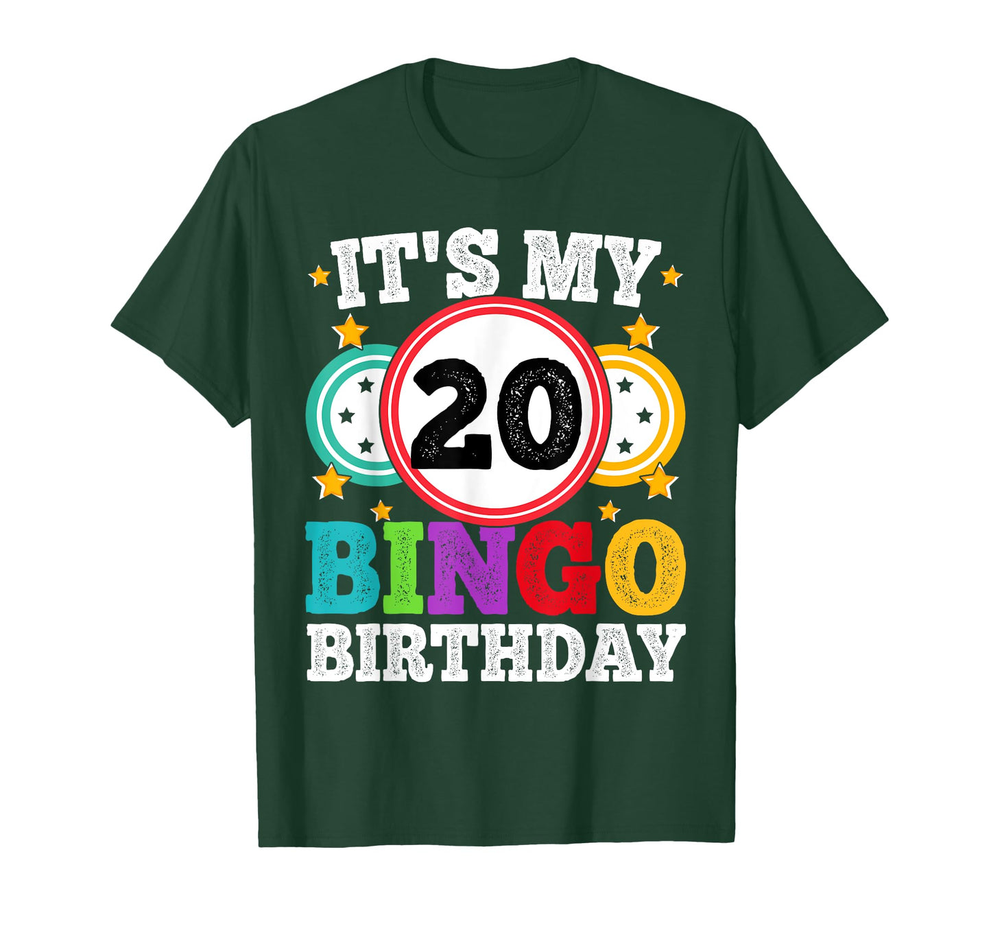 Bingo 20th Birthday Its My 20 Bingo Birthday Men Women Funny T-Shirt