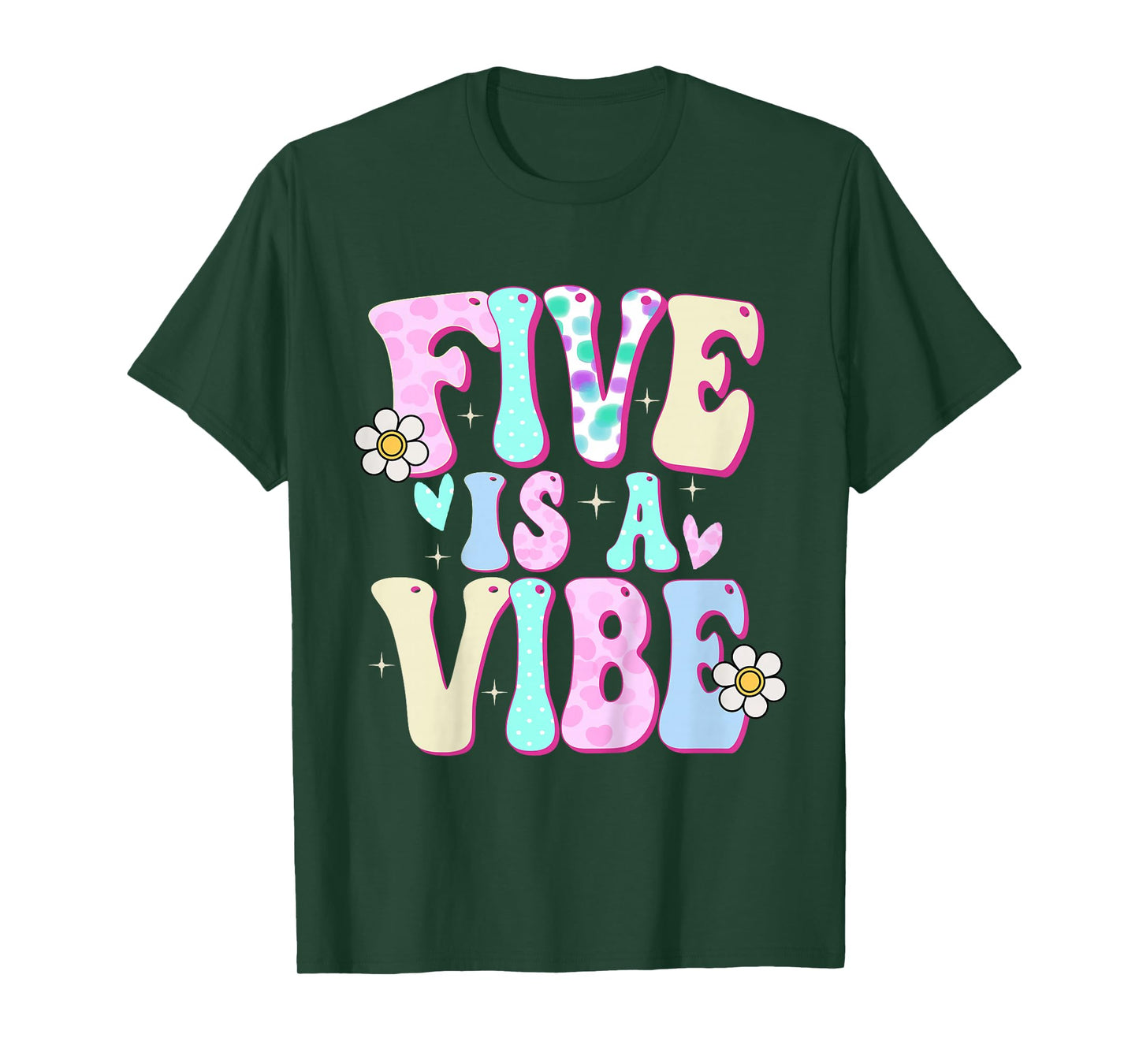 Five is a Vibe Girl Gifts 5th Birthday 5 Year Old T-Shirt