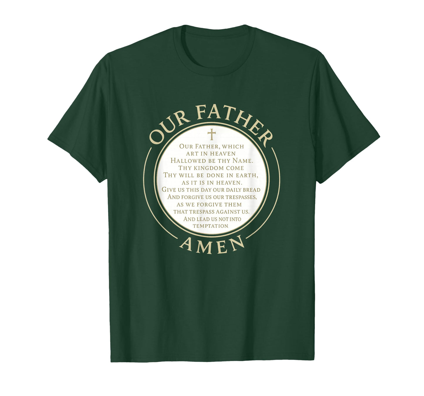 Our Father - The Lords Prayer | Cross Emblem Christian T-Shirt