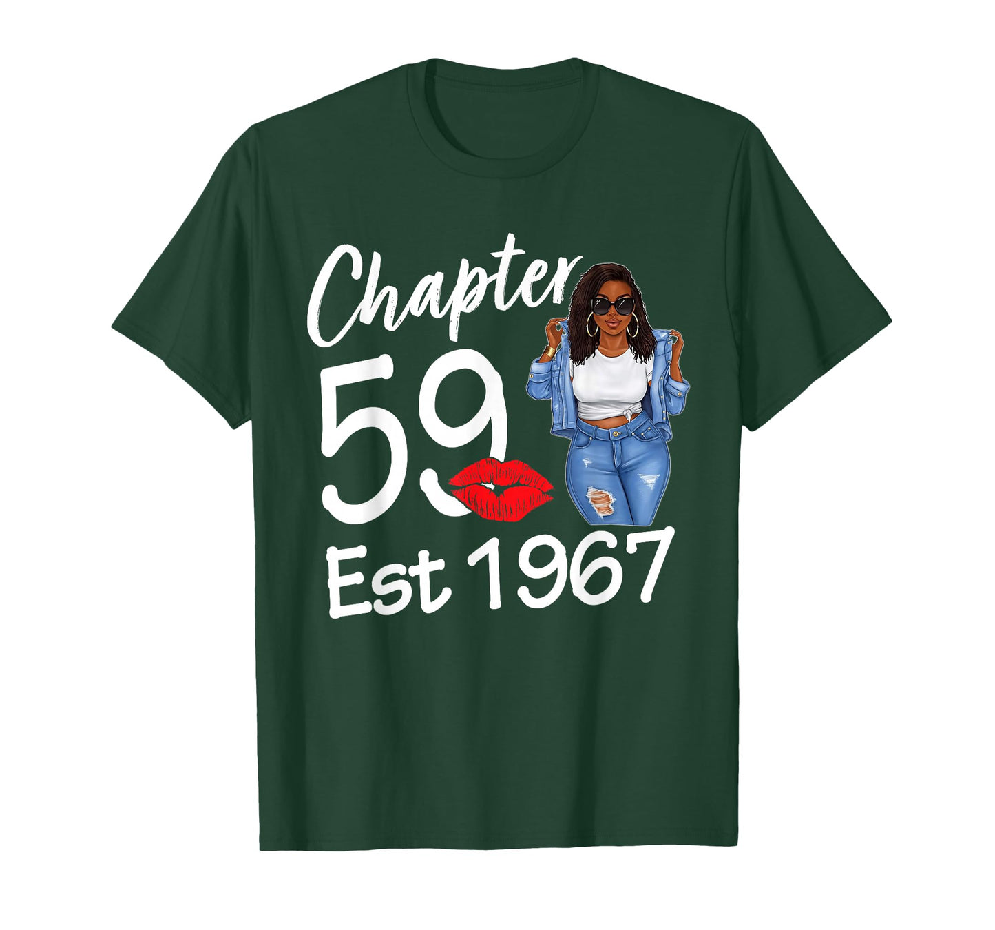 Chapter 59 Est 1967 59th Birthday Afro Black Queen T-Shirt