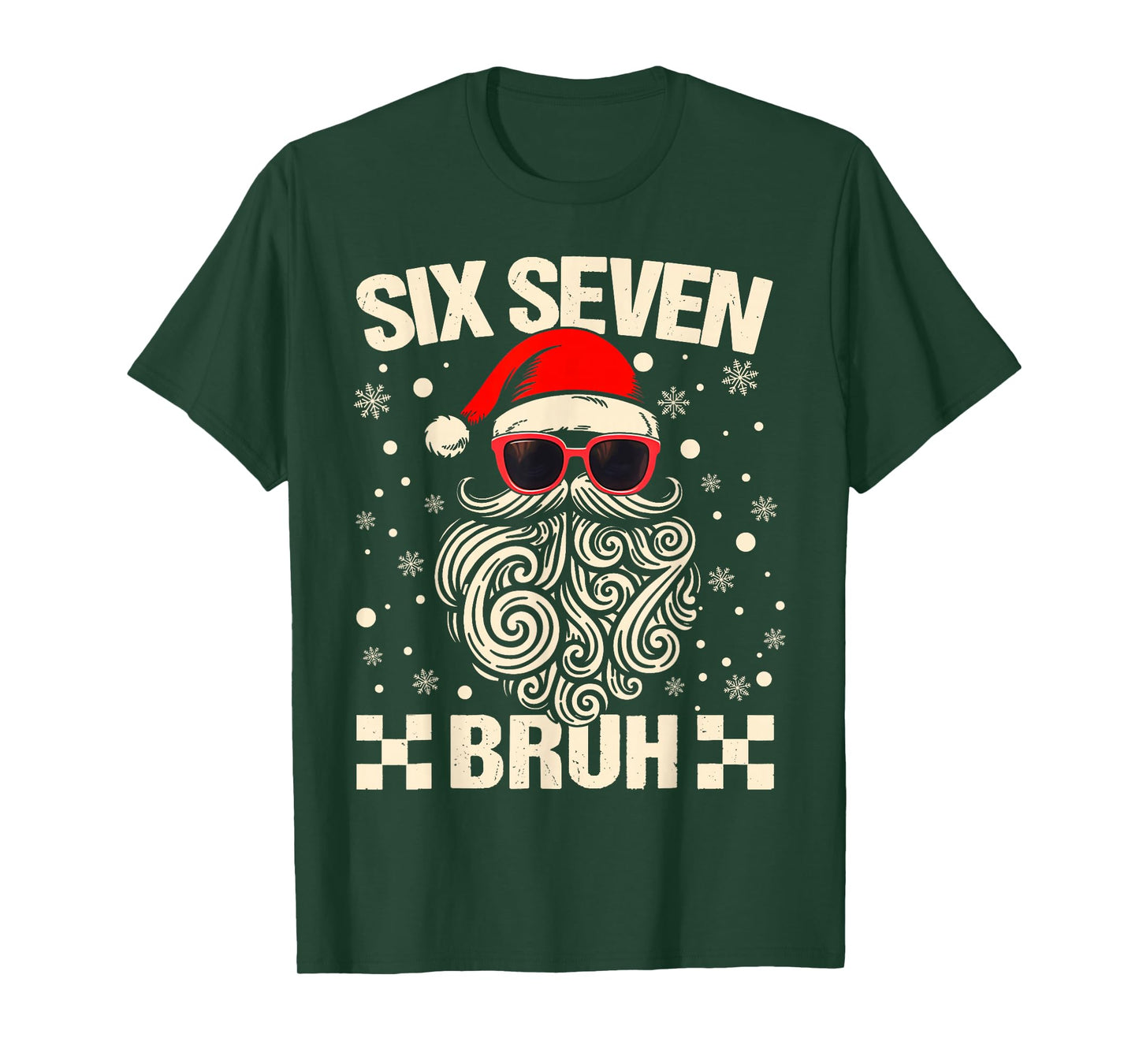 Bruh 67 Christmas Santa Six Seven 6 7 Boys Christmas Pajamas T-Shirt