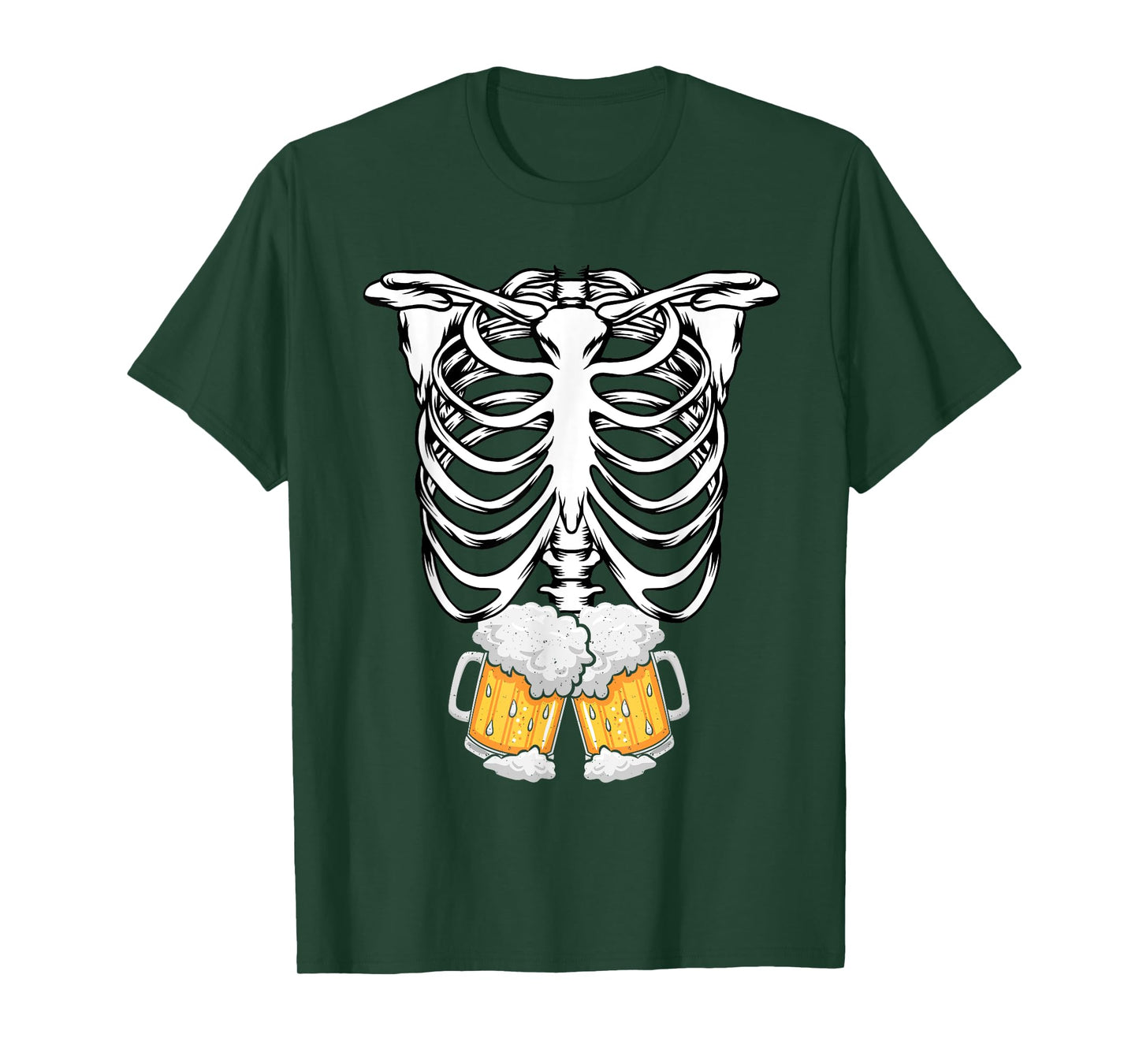 Skeleton Pregnancy Belly Of Beer X-ray Halloween Costume T-Shirt
