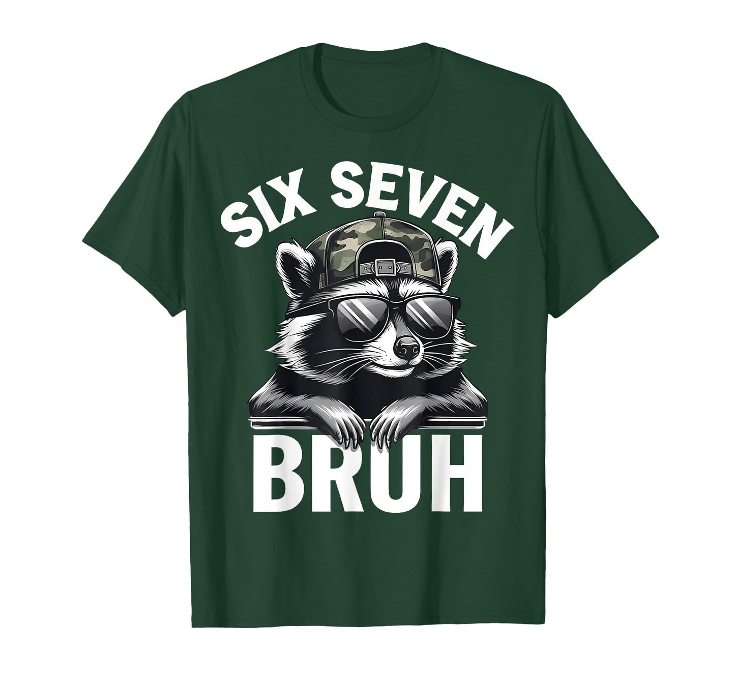 Six Seven 6 7 Raccoon Graphic Funny Gift for Men Kids Boys T-Shirt