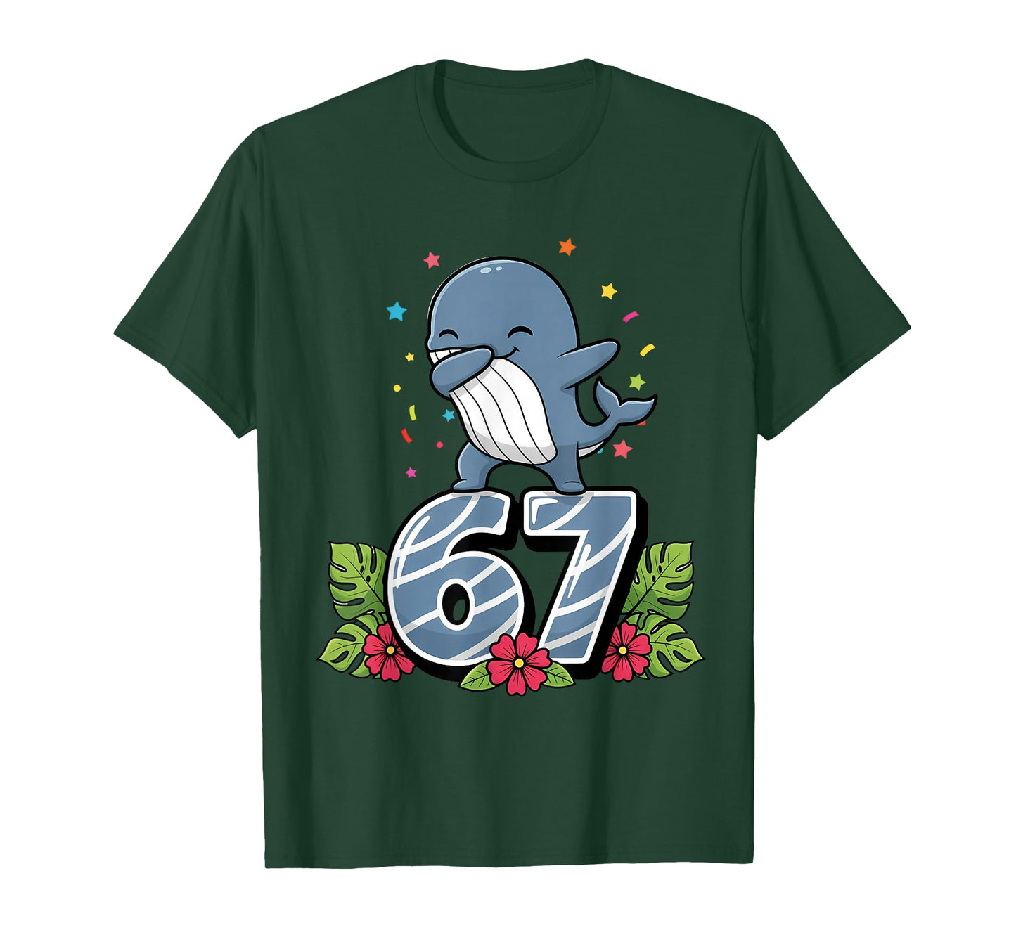 Six Seven Meme Dabbing Baby Whale 67 Funny Gen Z Apha T-Shirt
