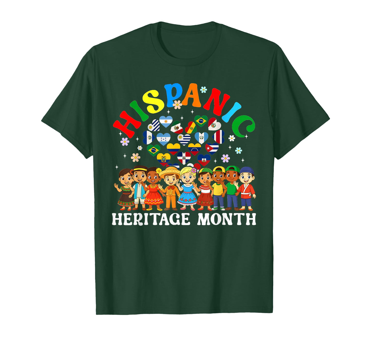 Hispanic Heritage Month All Latin Countries Boys Girls Kids T-Shirt