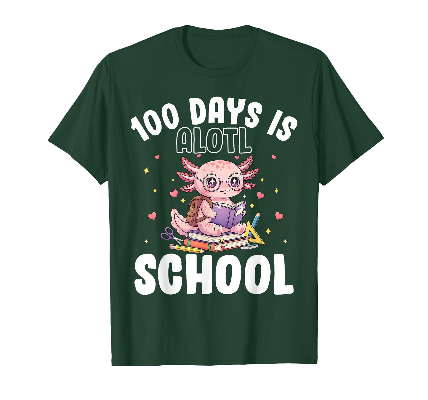 100 Days of School Axolotl Shirt Girls 100th Day of School T-Shirt