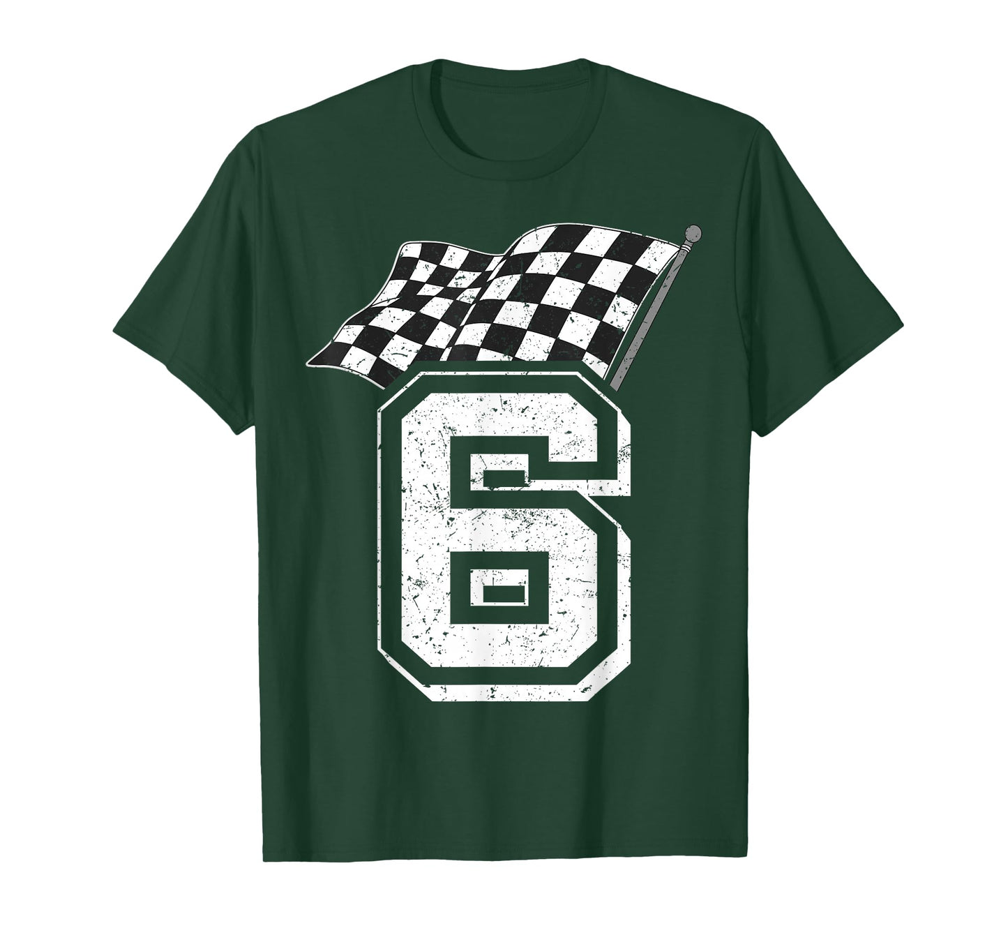 Birthday Boy Number 6 Racing Flag 6th Birthday Race Car T-Shirt