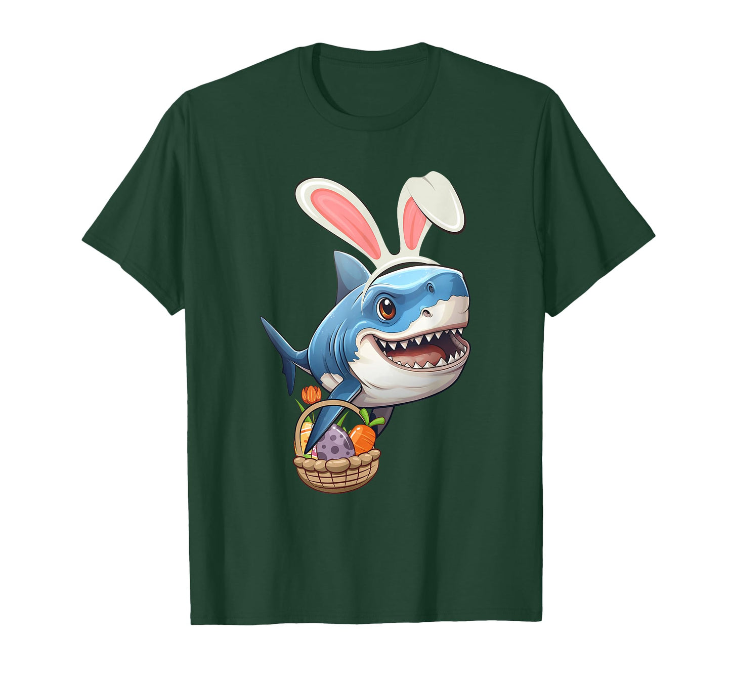 Bunny Shark Easter Eggs Basket Kids Boys Girls T-Shirt