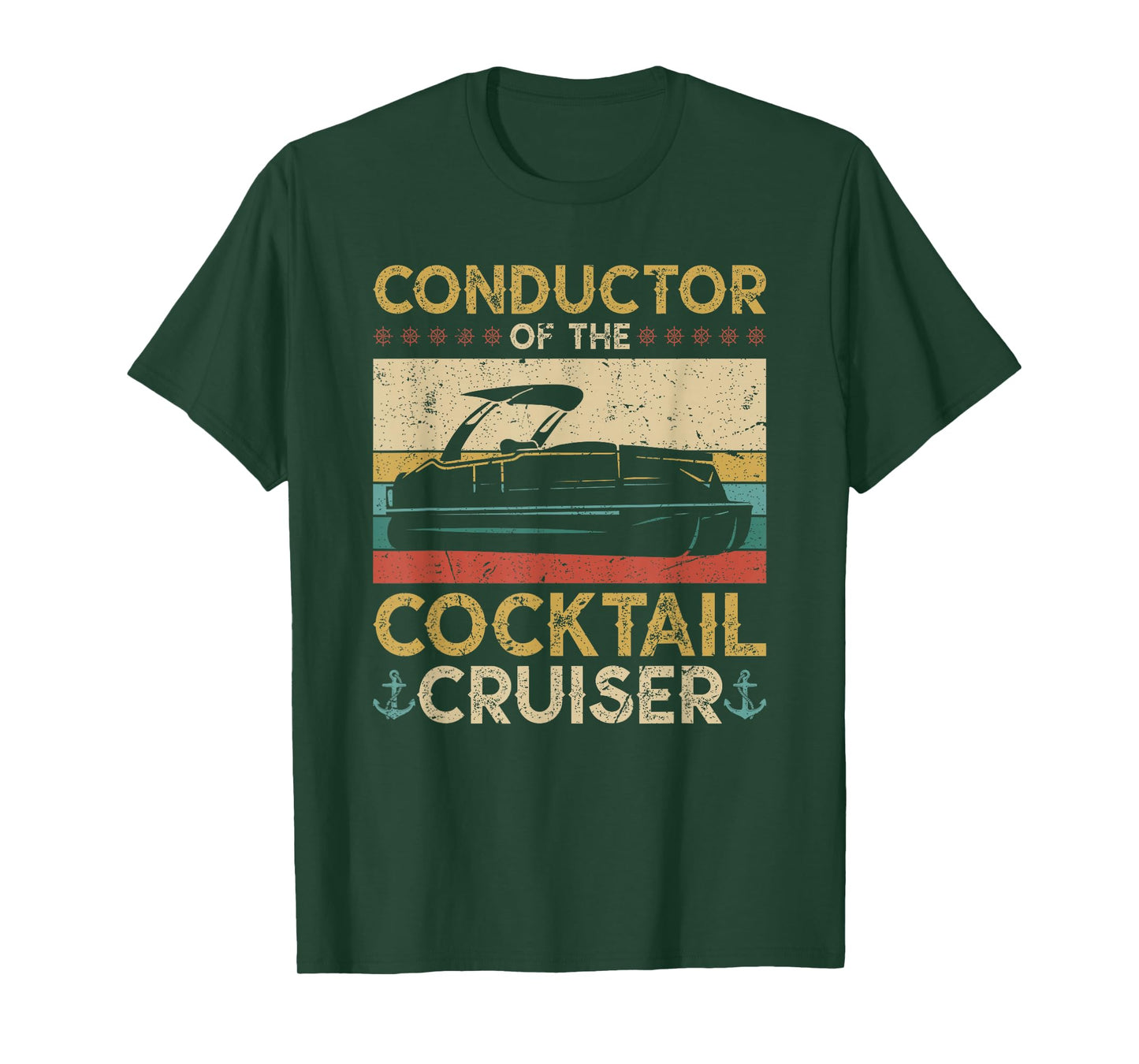 Conductor Cocktail Cruiser, Pontooning Pontoon Boat Captain T-Shirt