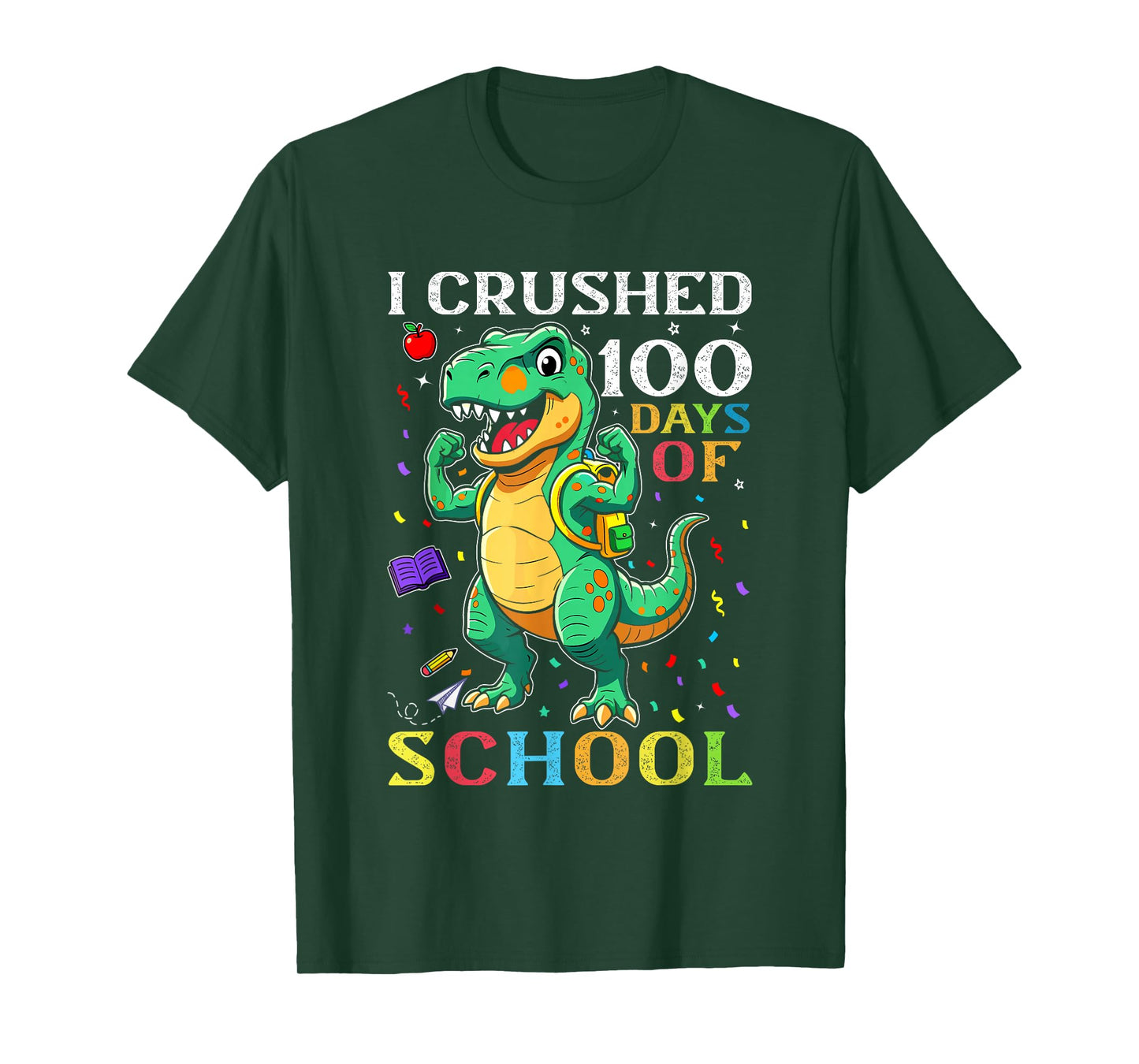 100 Days of School Boys Dinosaur 100th Day of School Kids T-Shirt