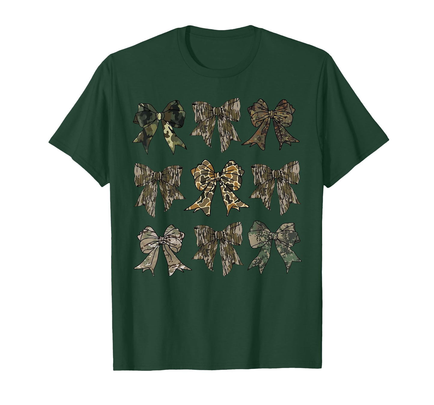 Camouflage Old Camo Bow Camo Coquette Bow Hunting Women Girl T-Shirt