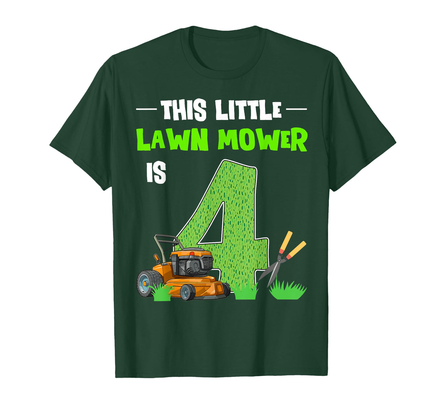 This Little Lawn Mower Is 4 Mowing 4th Bday 4 Years Old T-Shirt