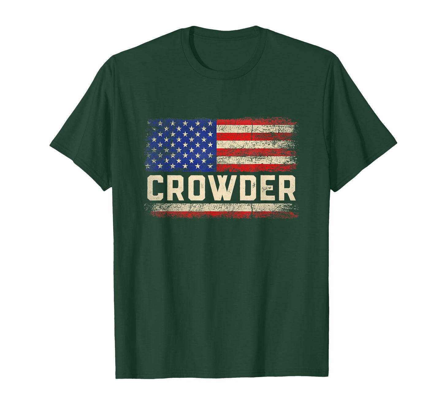 CROWDER Last Name Shirt CROWDER Name American Flag T-Shirt