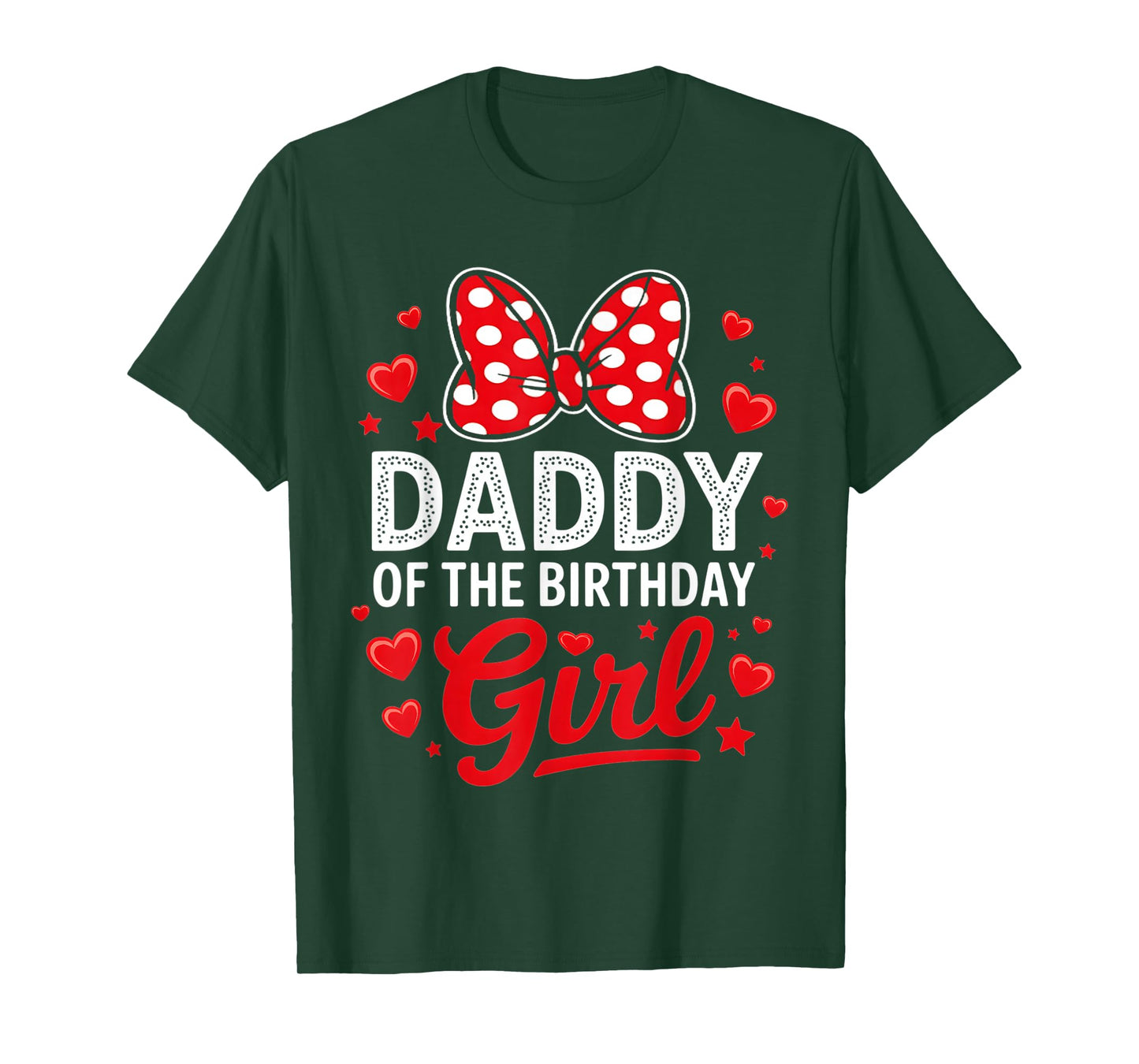 Daddy Of The Birthday Girl Cute Pink Bow Family Matching T-Shirt