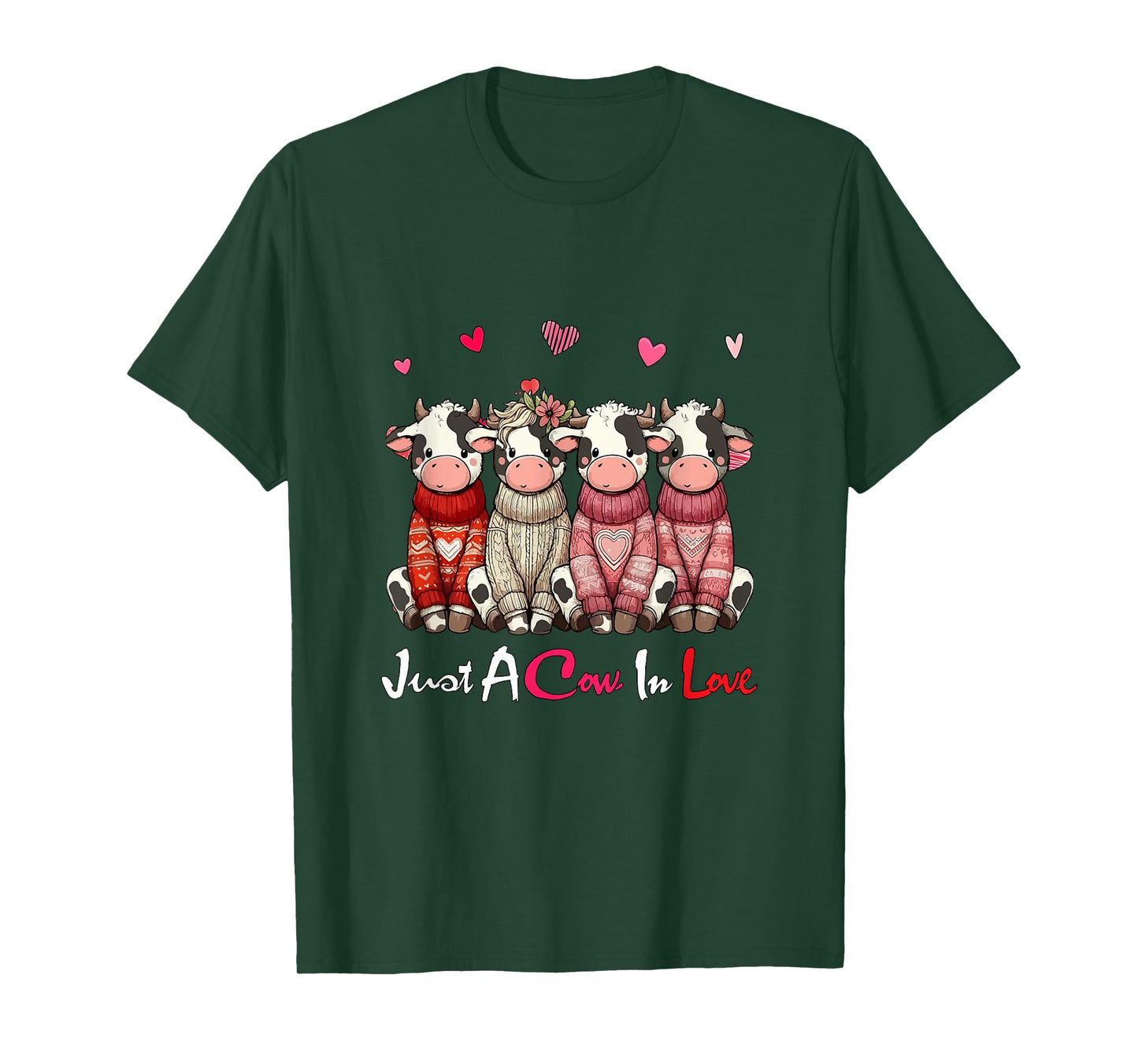 Just A Cow in Love Valentine's Day Group Cows Farmer Kids T-Shirt