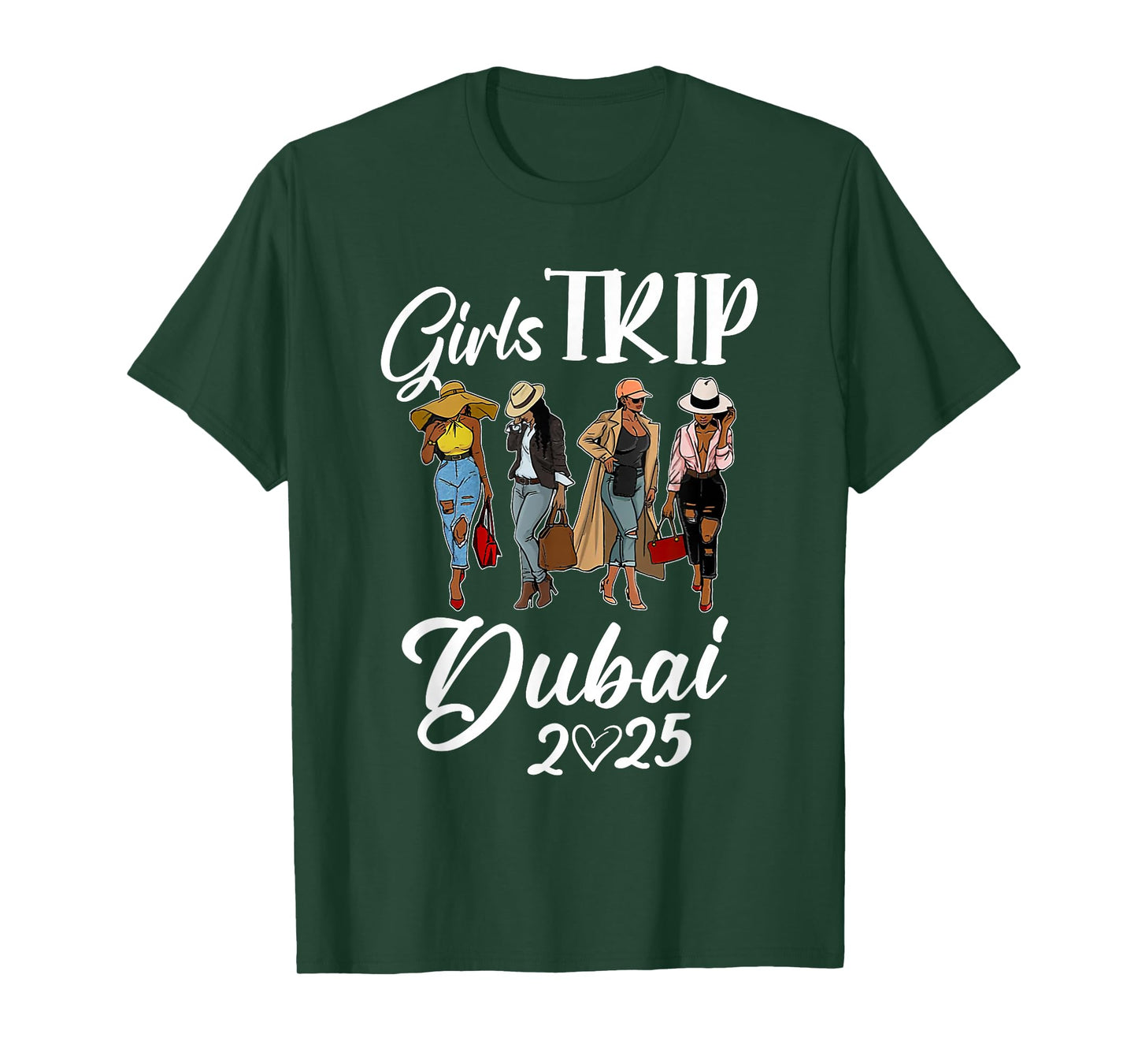 Dubai Girls Trip 2025 Birthday Squad Women Vacation Party T-Shirt
