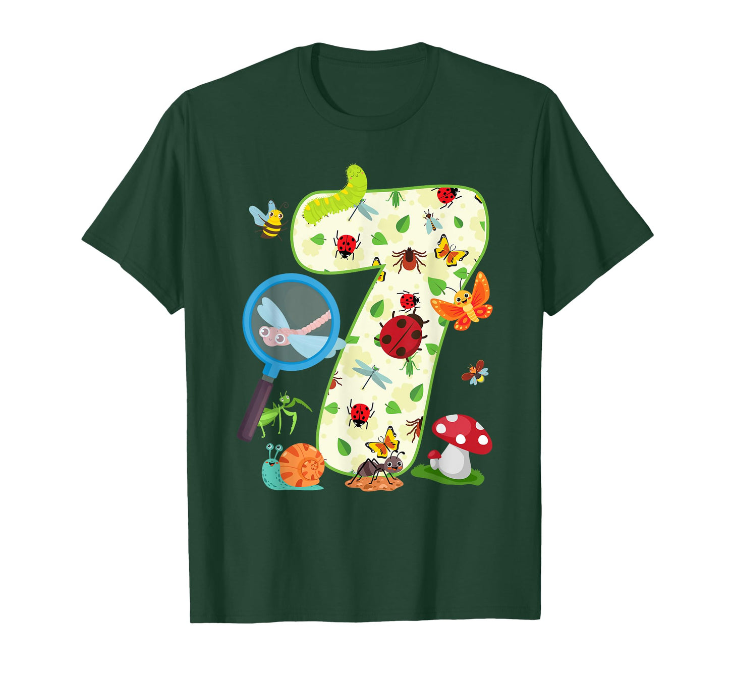 7 Year Old Birthday Insect Lover 7th Bday Bug Insect Party T-Shirt
