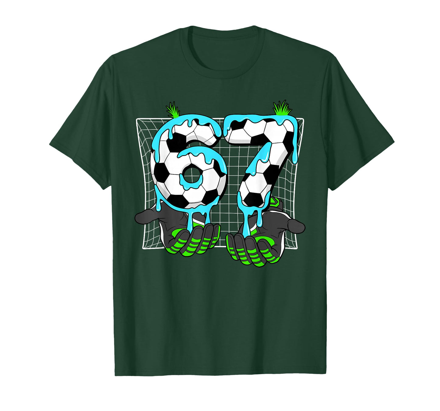 Soccer Ice Cream Drip 67 Hands Sports Six Seven Meme Boys T-Shirt