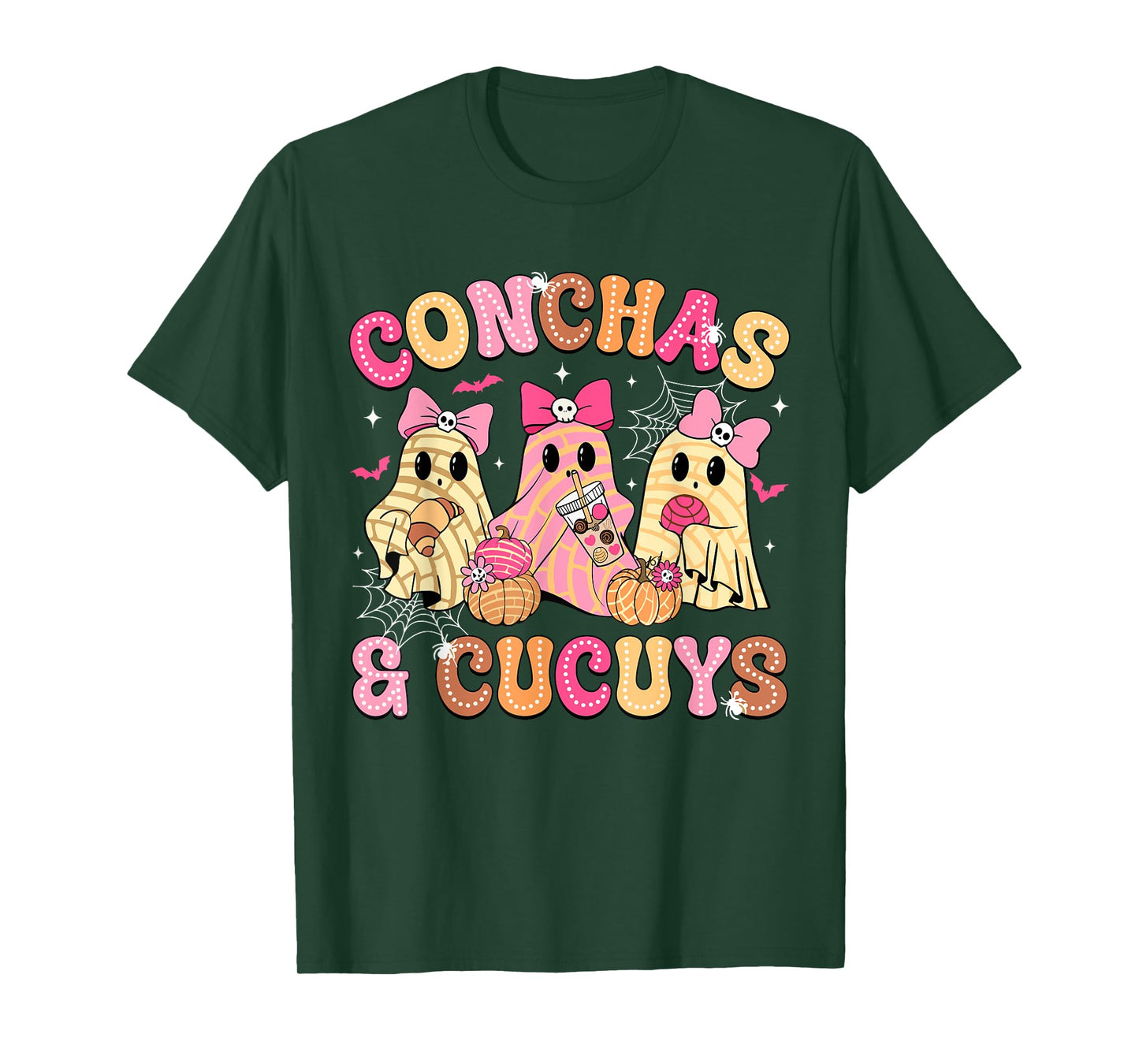 Cute Conchas And Cucuys Ghost Funny Mexican Halloween Ghost T-Shirt