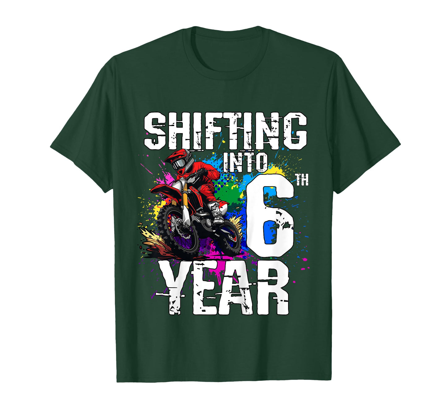 6th Birthday Party Dirt Bike Boy 6 Years Old Dirt Biker T-Shirt