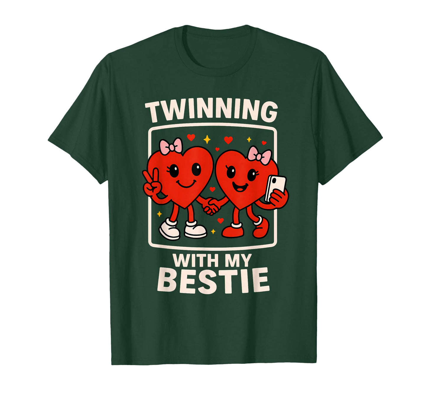 Valentine Twinning with My Bestie Friends Matching Girls T-Shirt