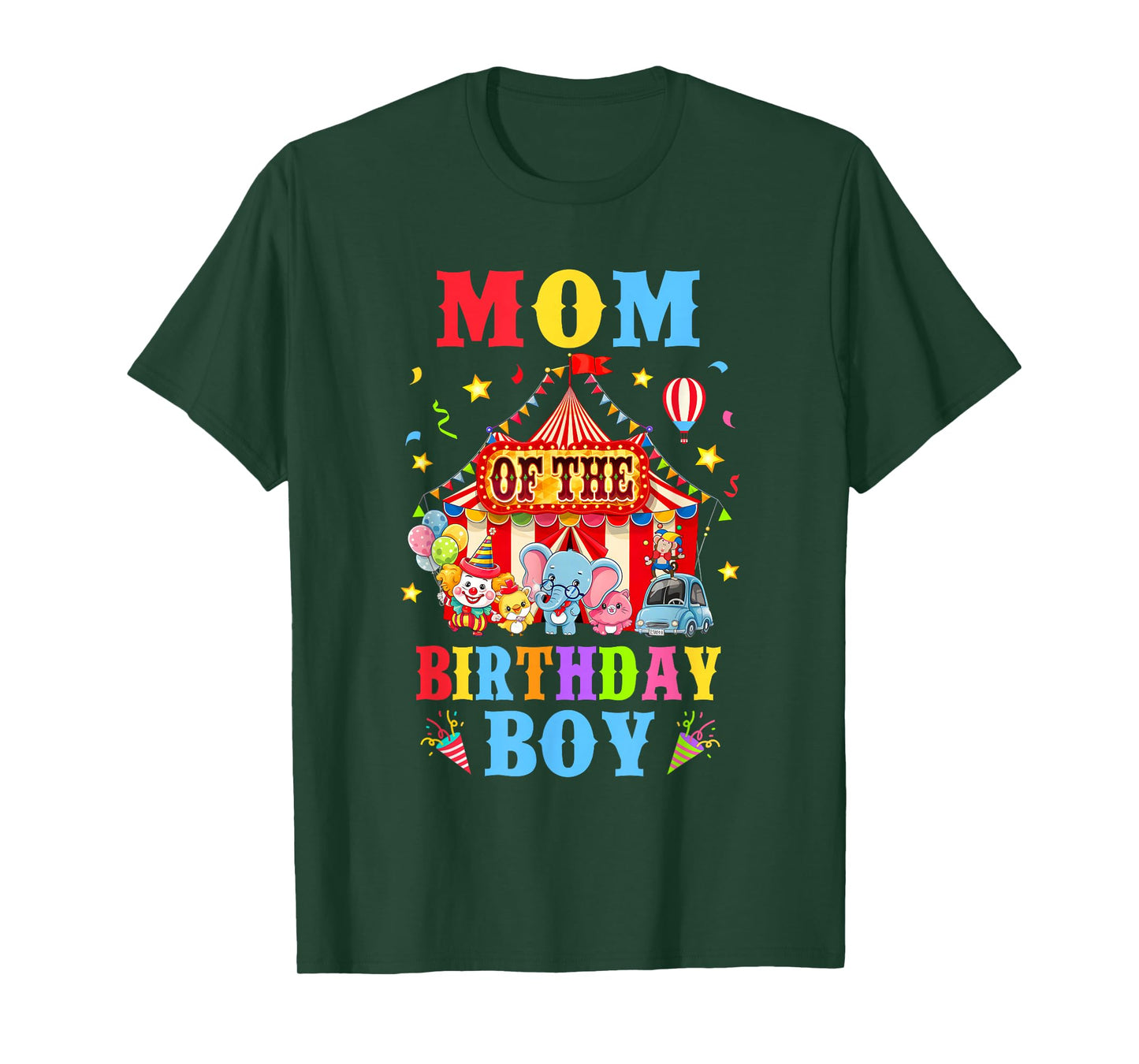 Mom Of The Birthday For Boy Circus Carnival Theme Party T-Shirt