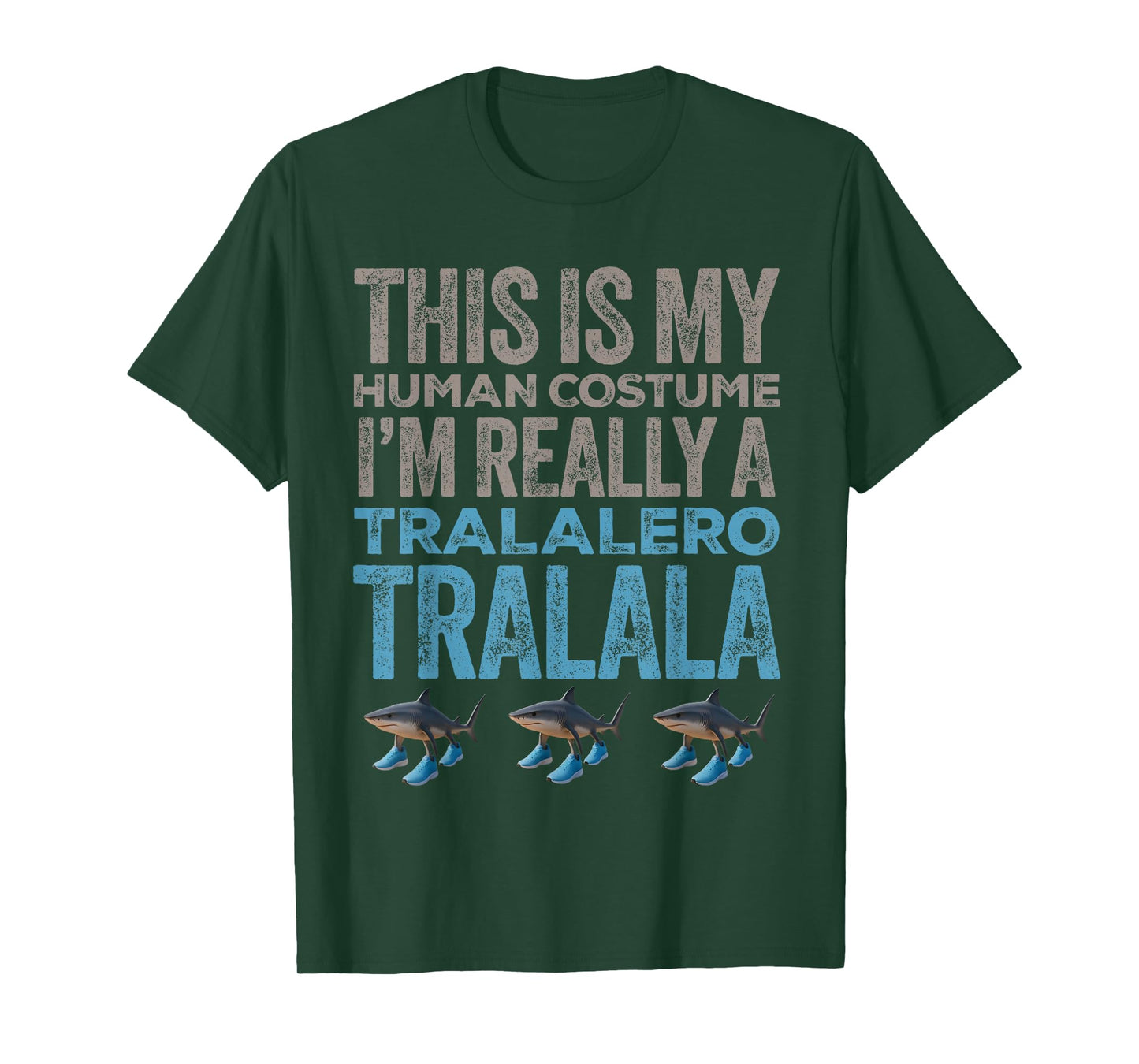Tralalero Tralala Human Costume Funny Halloween Meme T-Shirt