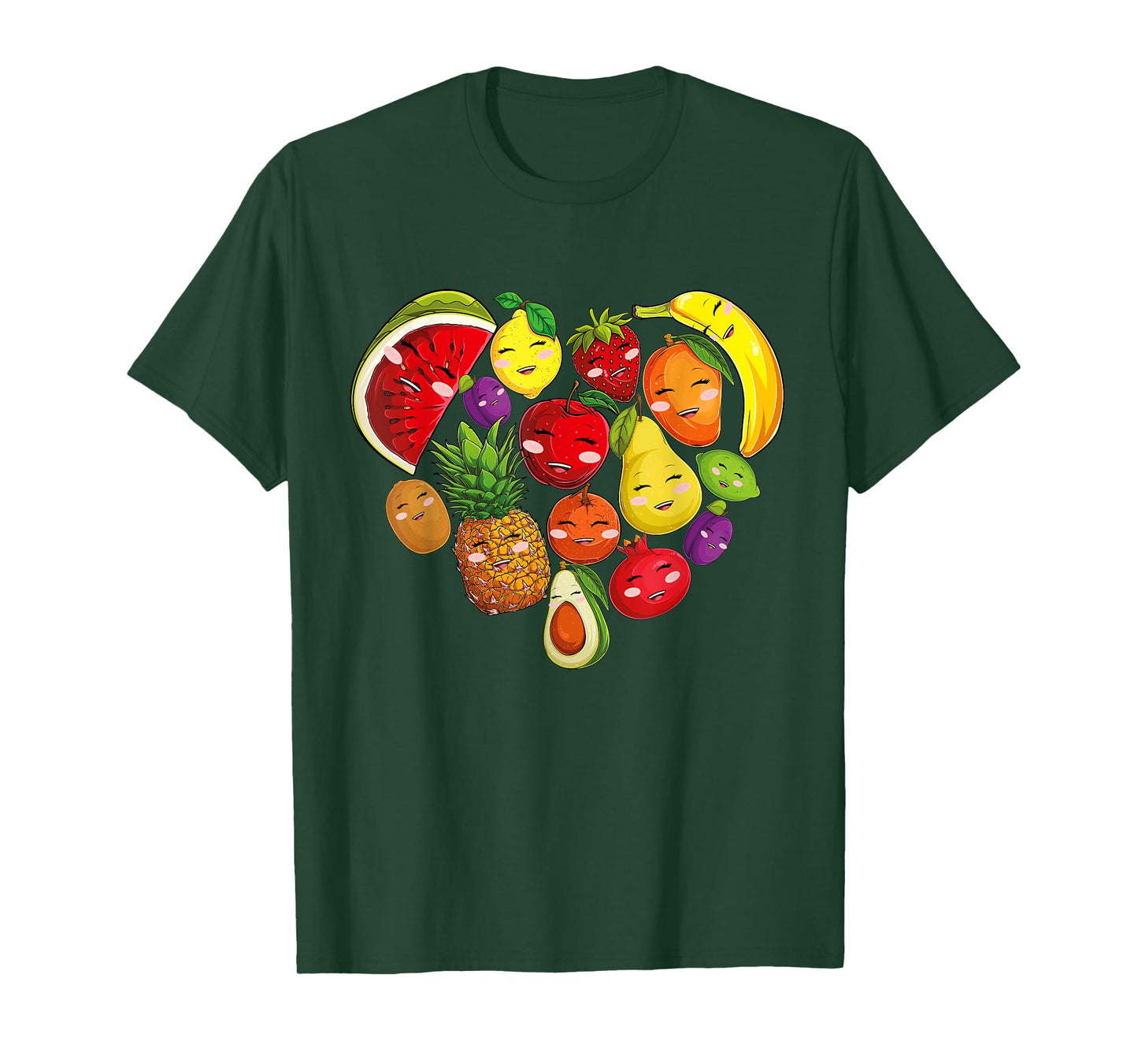 Funny Fruits Collage Cute heart Fruit and Vegetables T-Shirt