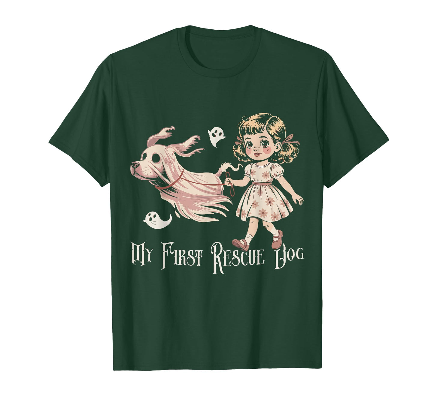My First Rescue Dog Halloween Creepy Zombie Skeleton Ghost T-Shirt