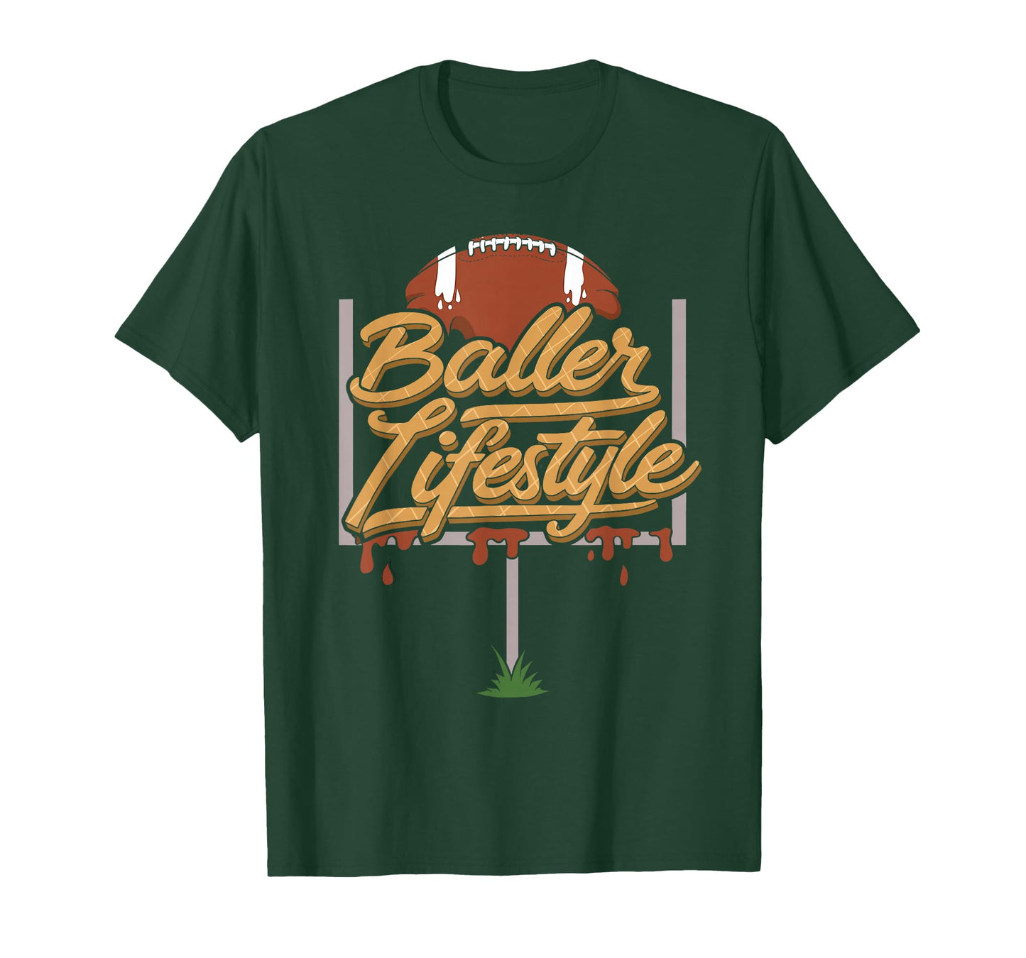 Baller Lifestyle Football Touchdown Season Game Day T-Shirt
