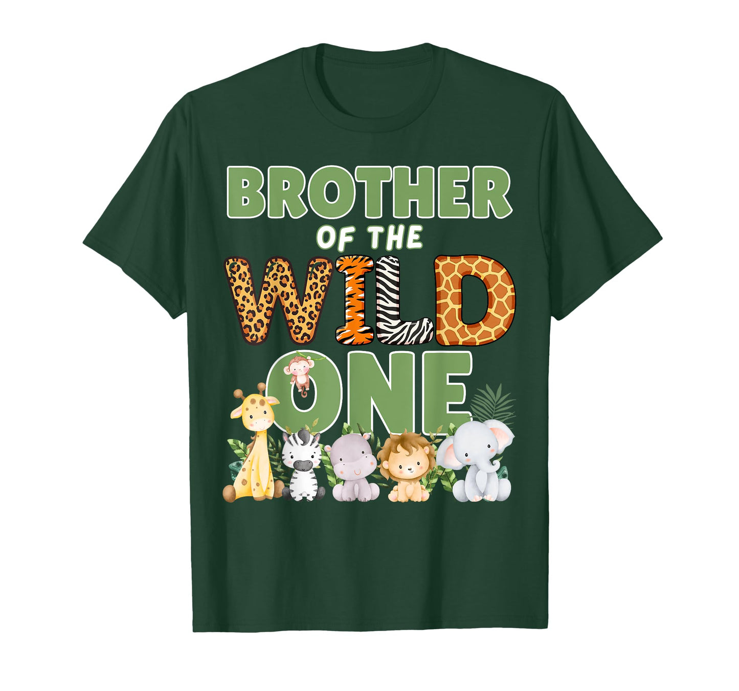 Brother Of The Wild One 1st Birthday Safari Family Matching T-Shirt