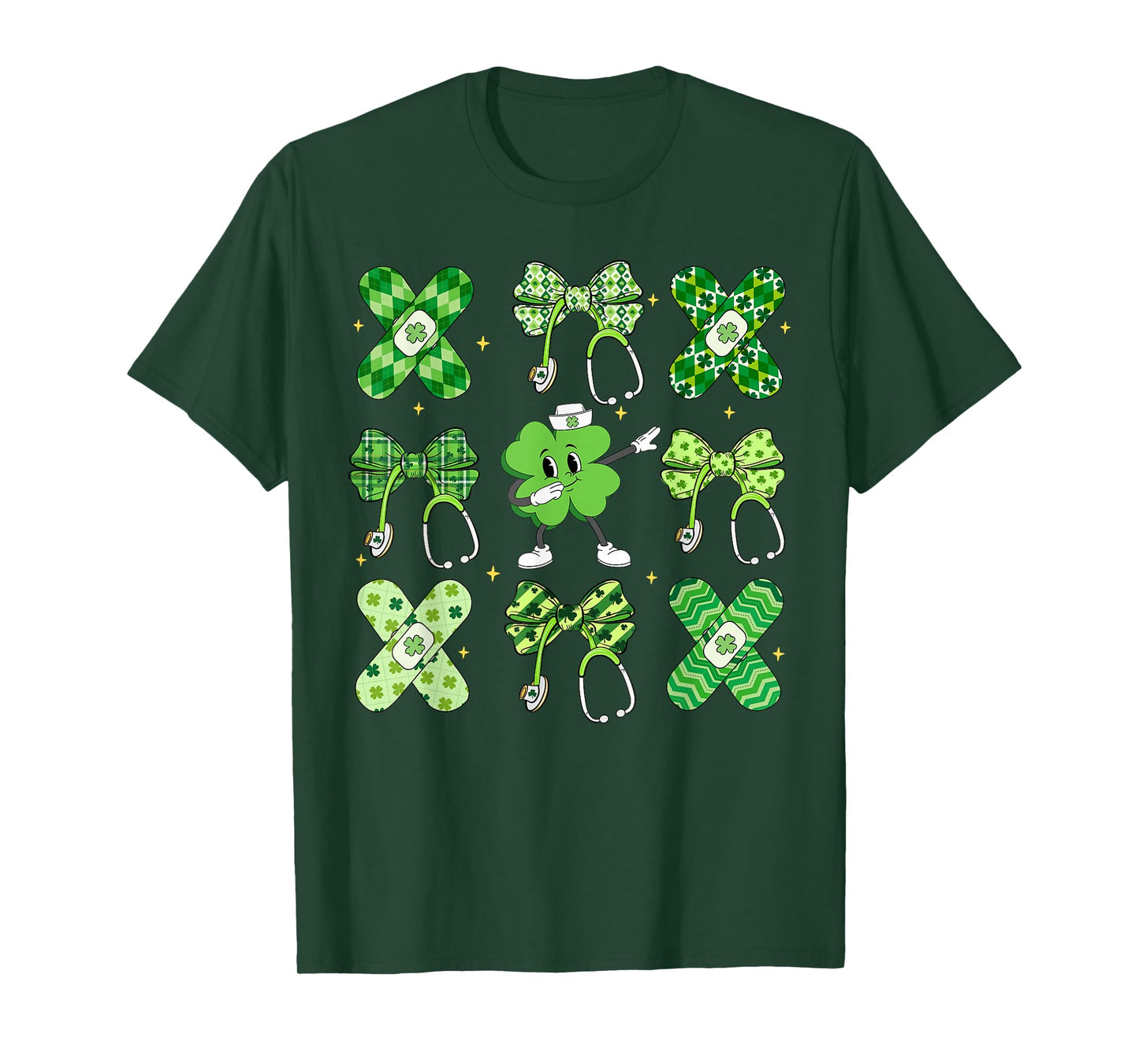 Nurse Coquette Lucky Shamrock Charm Patrick's Day Nursing T-Shirt