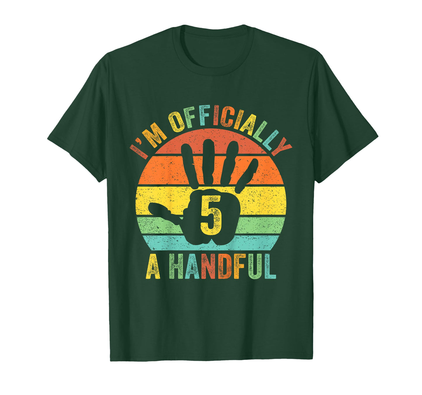 I'm Officially A Handful 5th Birthday Party Five Turning 5 T-Shirt