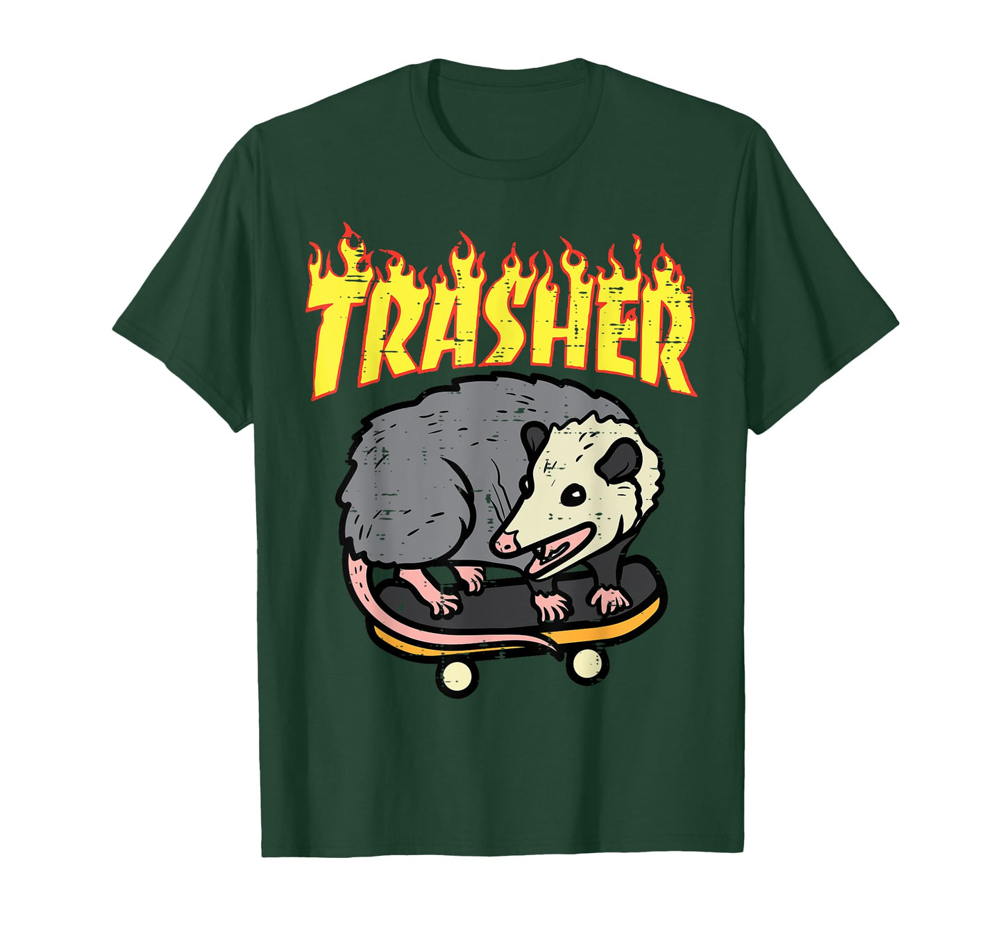 Opossum Skateboard Trasher Funny Possum Skater Men Boys Kids T-Shirt