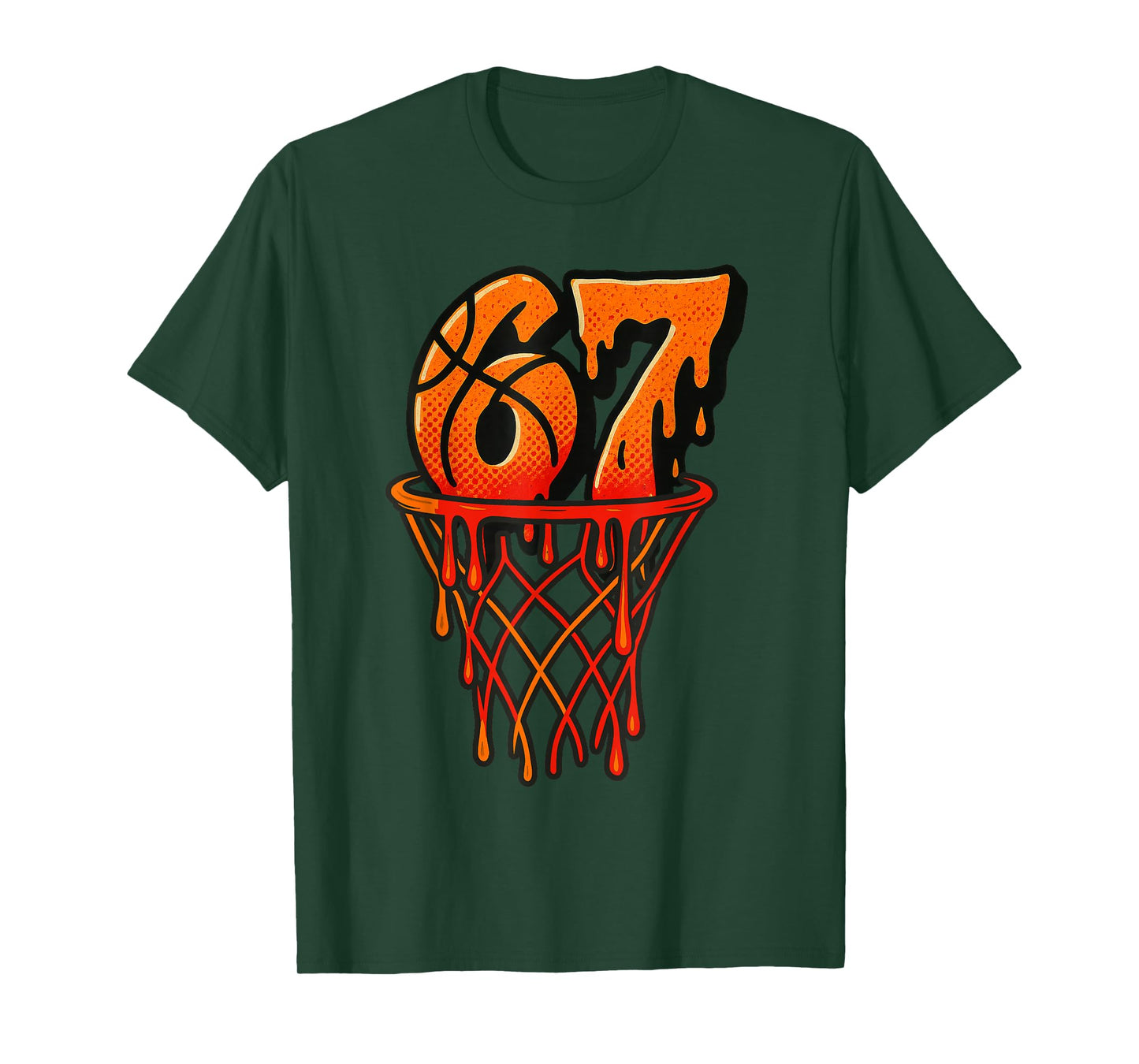 Gen Alpha Slang Kids 67 Basketball Ice Cream Drip Six Seven T-Shirt