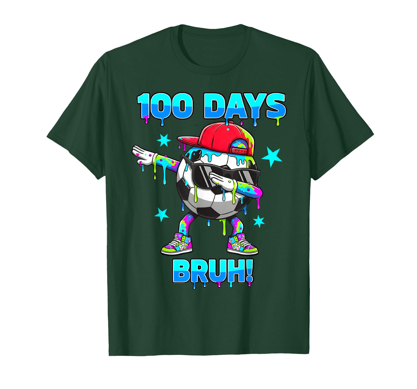 100 Days Bruh Youth Boys Soccer Dabbing 100th Day of School T-Shirt