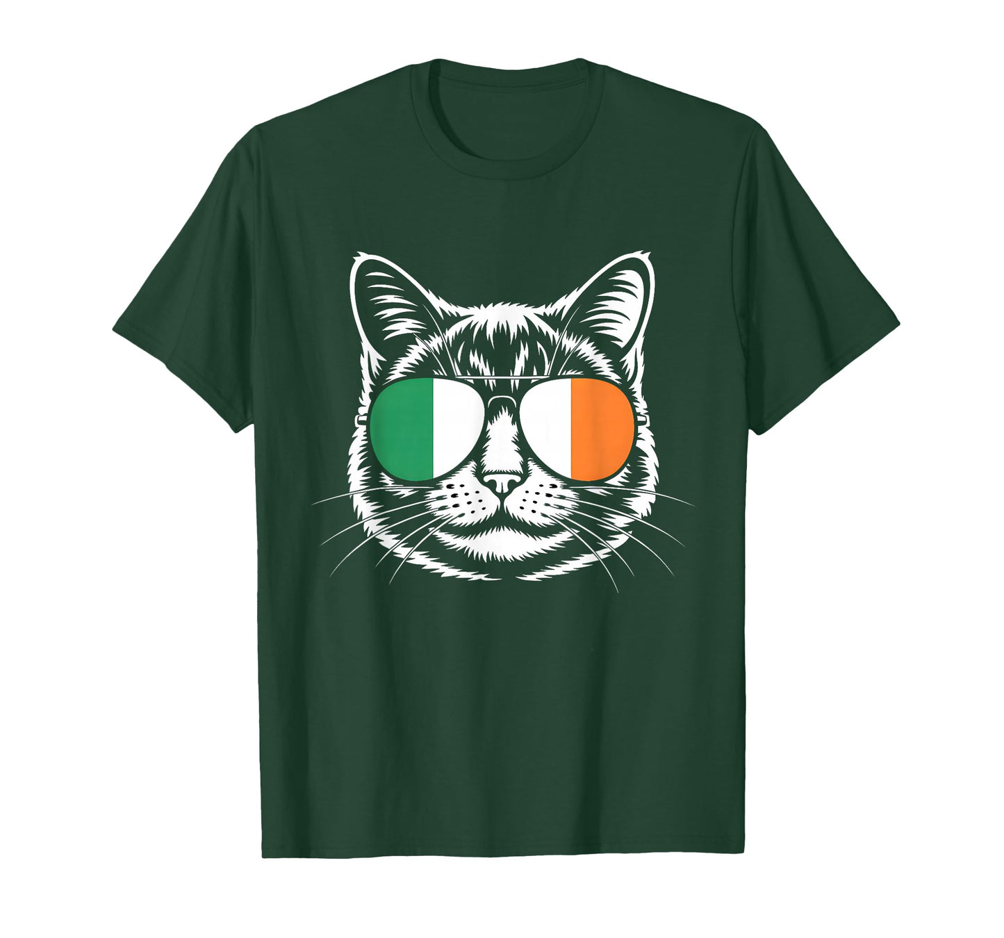 St. Patrick's Day T Shirt Cat Irish Flag Ireland Cat Lover T-Shirt