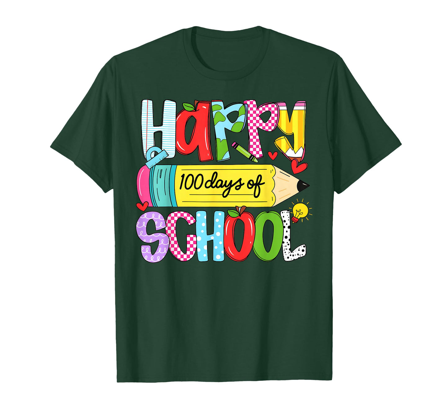 Happy 100th Day of School 100 Days Teacher Boy Girl Kid T-Shirt