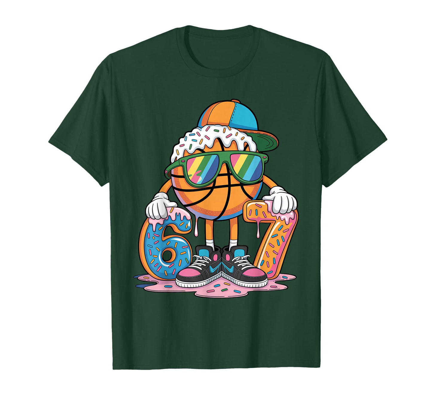 Funny 67 Basketball Ice Cream Drip Six Seven Meme Kids T-Shirt