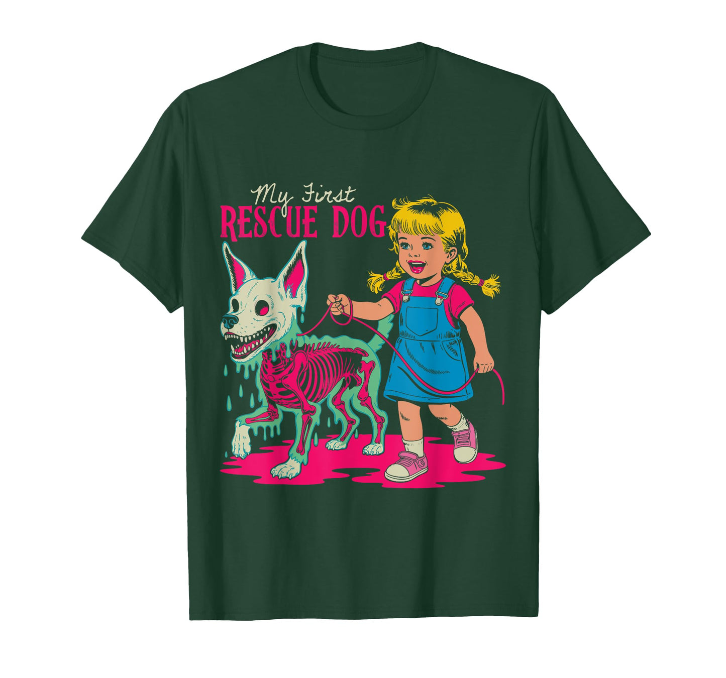 My First Rescue Dog Halloween Creepy Zombie Skeleton T-Shirt