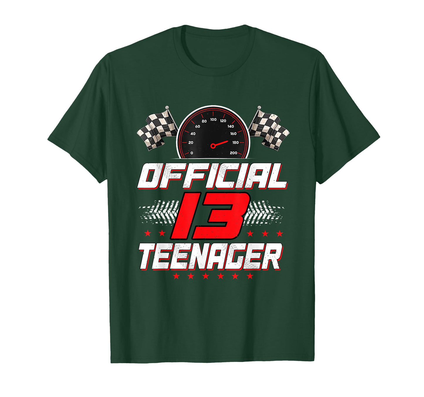 Official Teenager 13th Birthday Racing Car 13 Years Old Boy T-Shirt