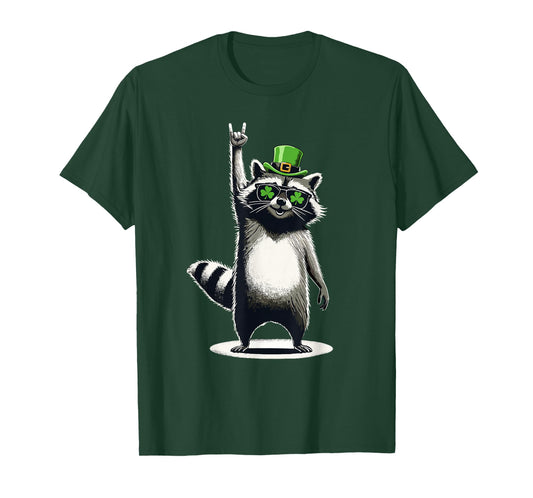 Raccoon St Patty's Shamrock Funny St Patrick's Day T-Shirt