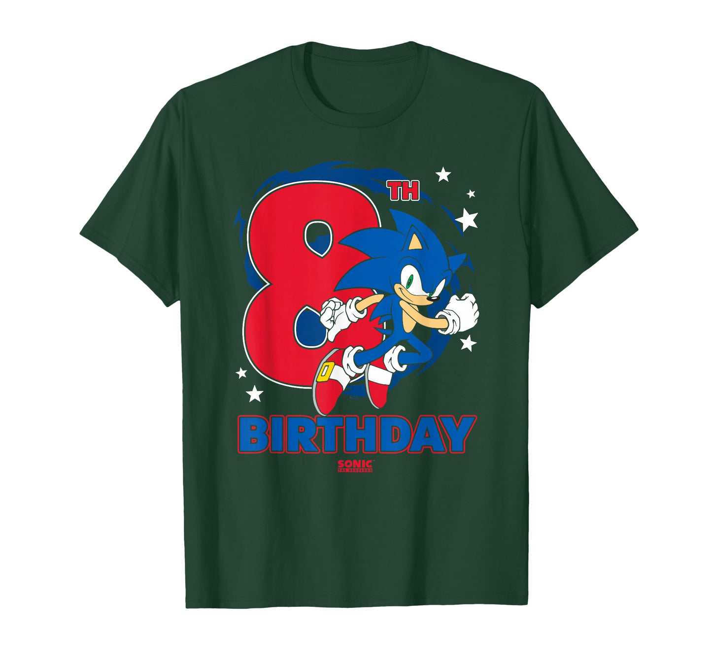 Sonic The Hedgehog Epic Sonic 8th Birthday Big Chest Logo T-Shirt