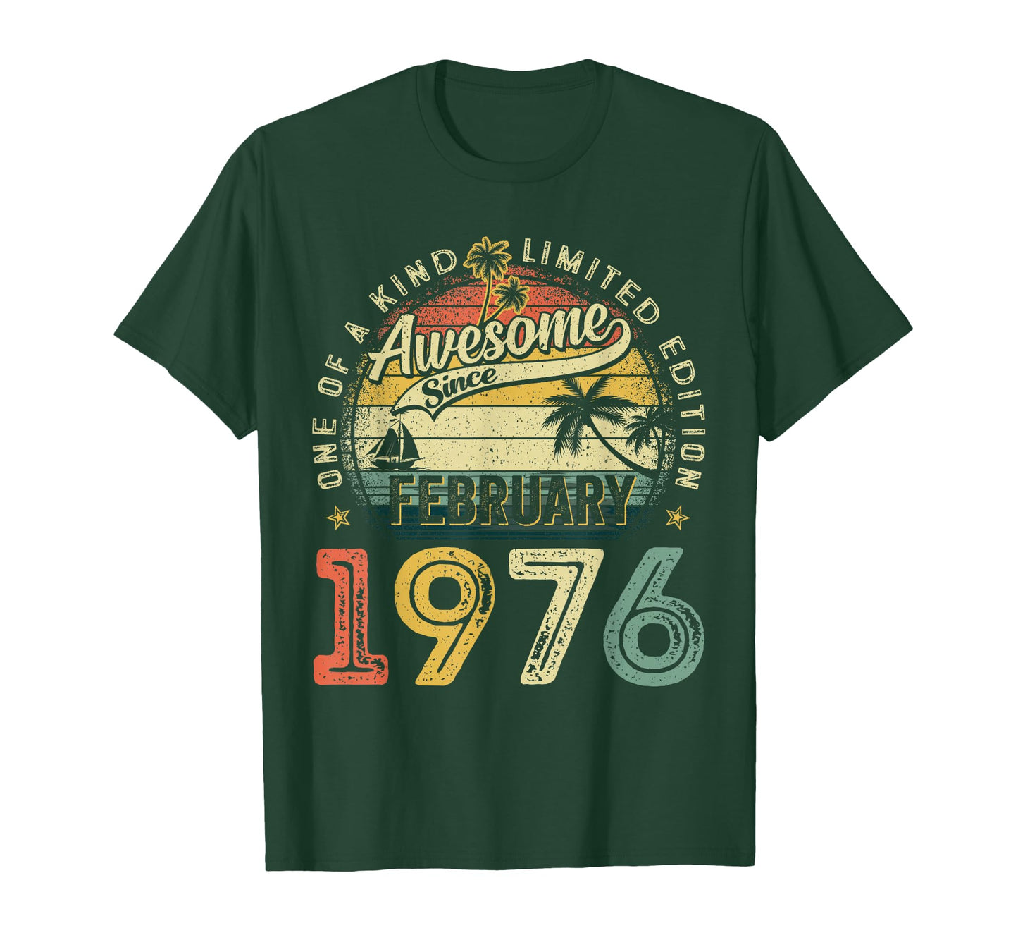 Awesome Since February 1976 50th Birthday Men 50 Years Old T-Shirt