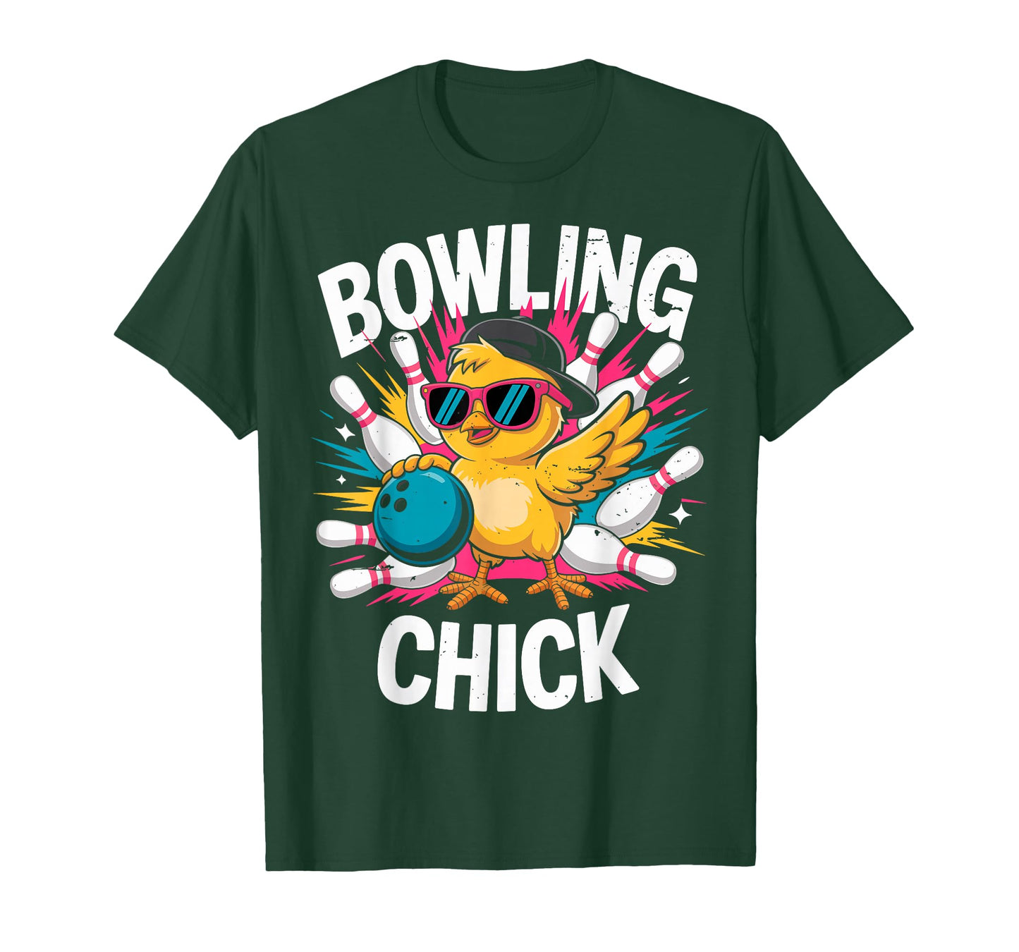Bowling Chick Bowler Mom Grandma Bowler Girls Funny Tee T-Shirt