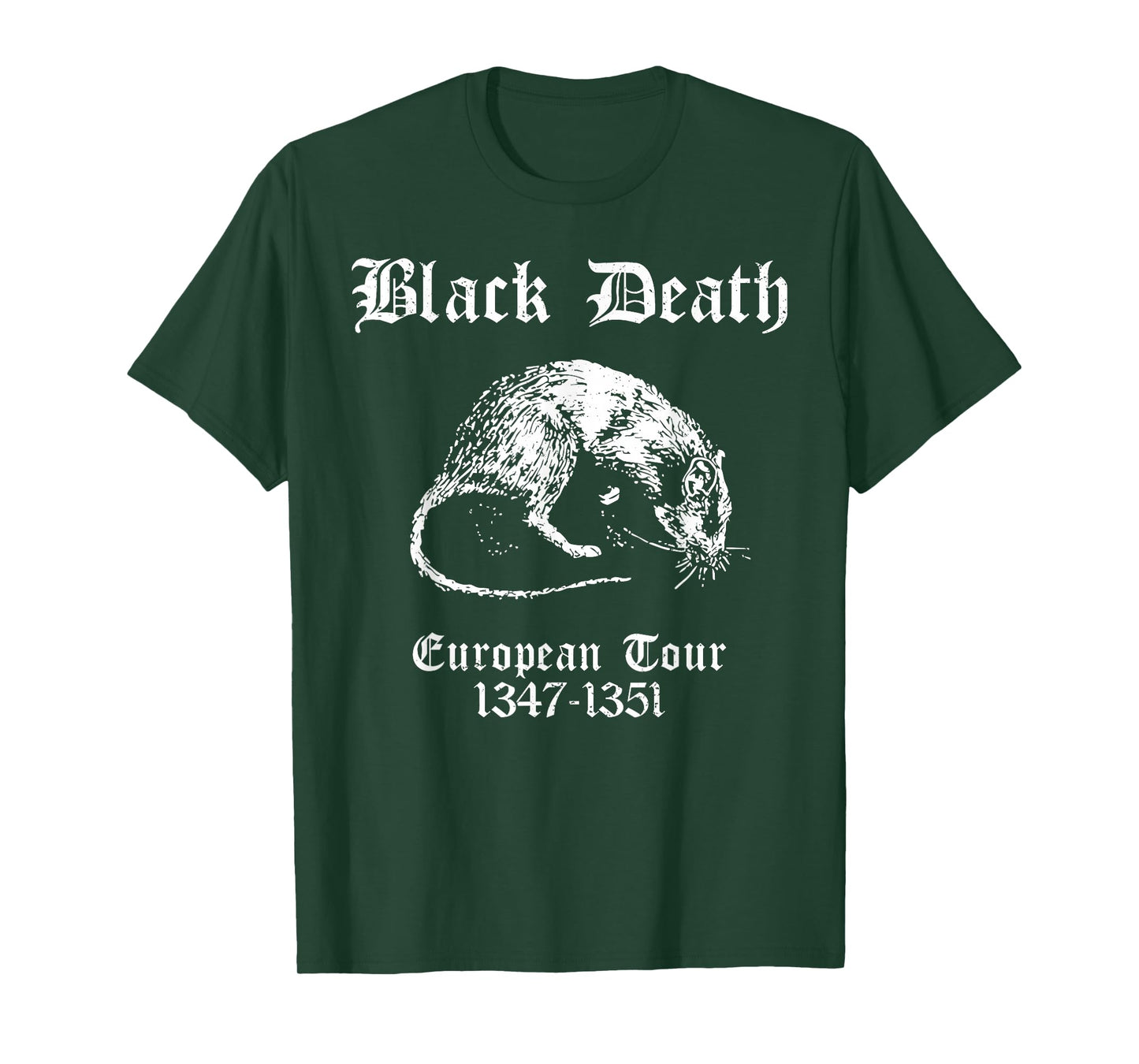 Retro Black Death European Tour Plague Rat Medieval History T-Shirt
