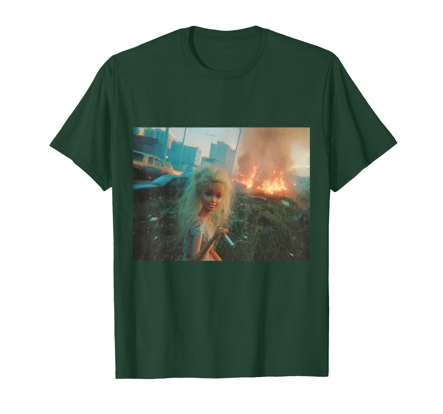 Funny Disgusting Doll face Meme Smoking T-Shirt