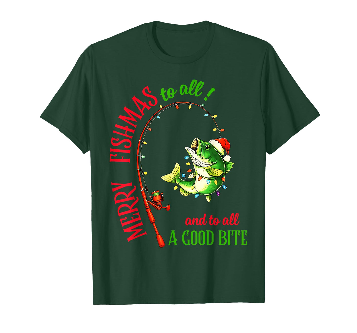 Merry Fishmas to All Fishing Fisherman's Funny Christmas Men T-Shirt